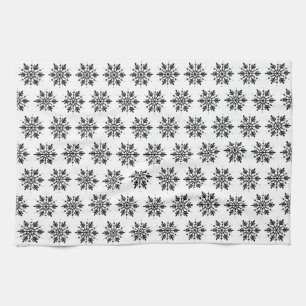 Svartvitt minimalistiskt grafiskt snurrande kökshandduk