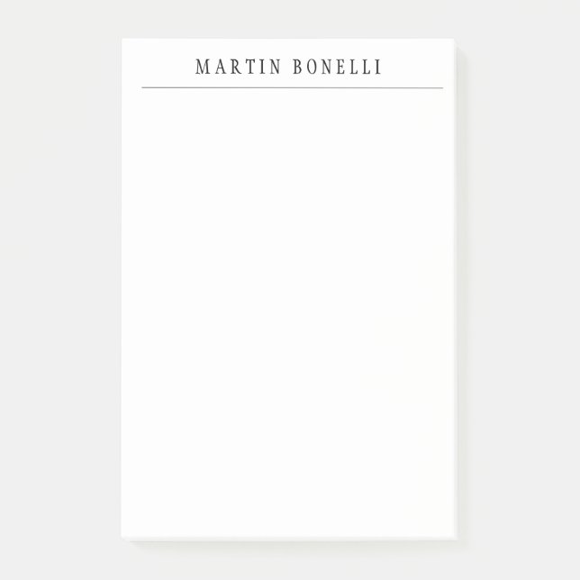 Svartvitt minimalistiskt med vanlig Professionell Post-it Block (Framsida)