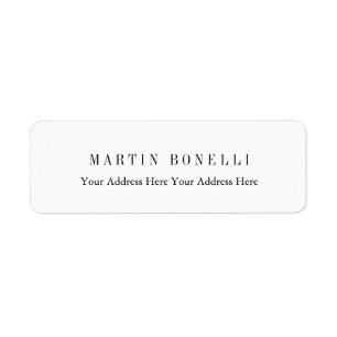 Svartvitt minimalistiskt med vanlig Professionell Returadress Etikett