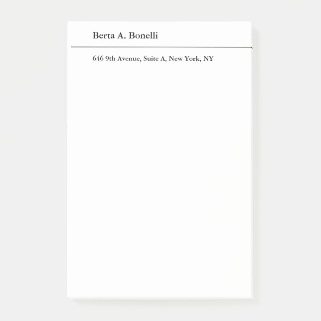 Svartvitt minimalistiskt modernt post-it block (Framsida)