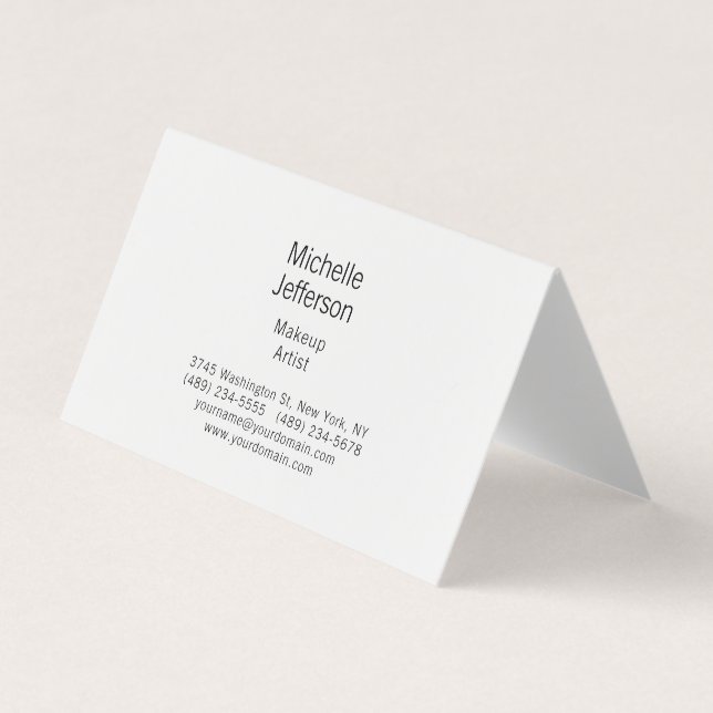 Svartvitt minimalistiskt, vanligt modernt visitkort (Framsida)