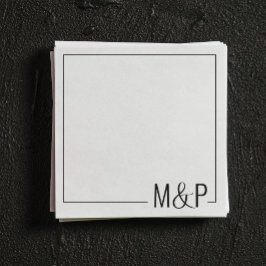 Svartvitt minimalt Bröllop Classic Pappersservett