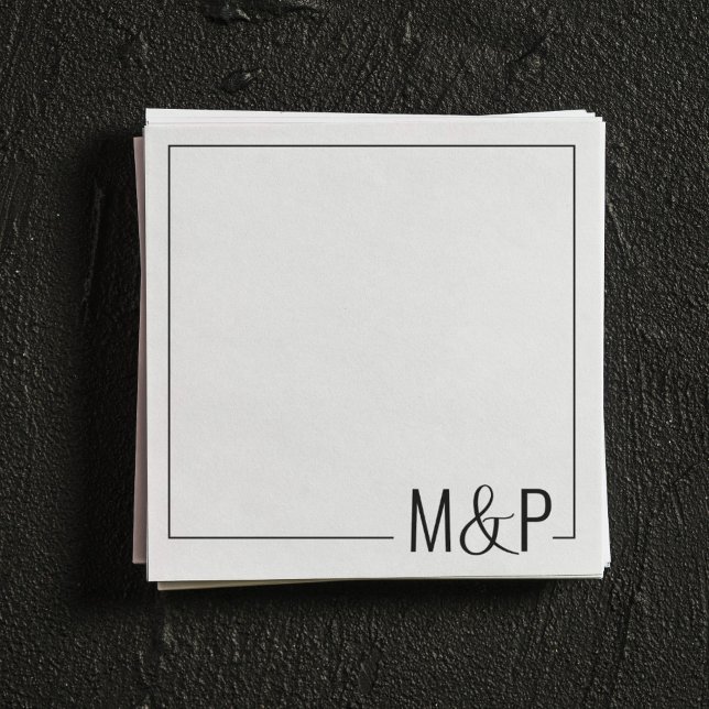 Svartvitt minimalt Bröllop Classic Pappersservett (Skapare uppladdad)