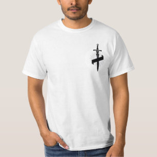 Svartvitt minimum Typografiskt kristet T Shirt