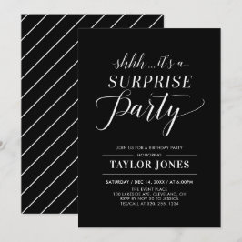 Svartvitt | Modern Födelsedagsfest Inv. Inbjudningar