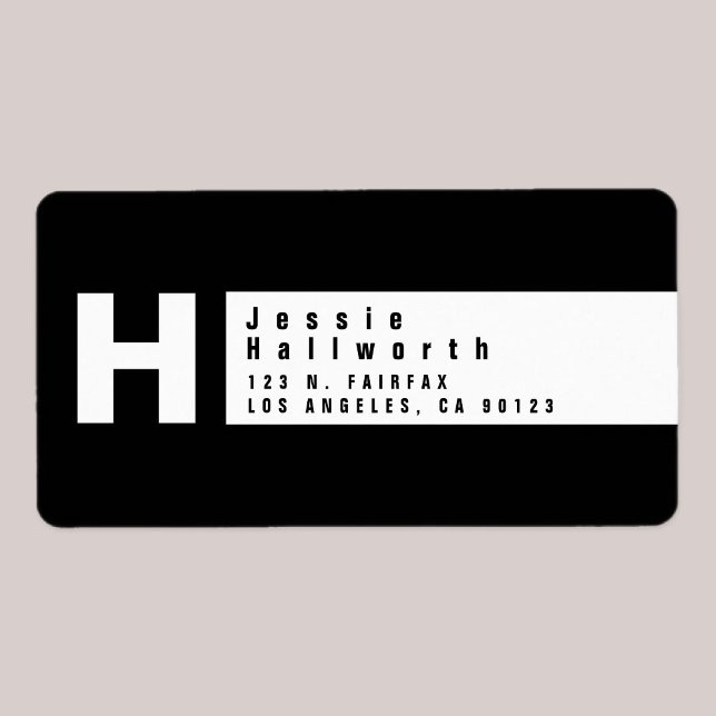 Svartvitt | Modern Returadress Adressetikett (Skapare uppladdad)