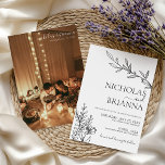 Svartvitt, modernt, minimalistiskt foto Bröllop Inbjudningar<br><div class="desc">Svart och vit,  modern,  minimalistisk inbjudan till fotobröllop. Fullt på baksidan. Anpassa enkelt genom att ersätta varje info. Ladda upp ett foto av lodrät/porträtt. Kontrollera förhandsgranskningen innan du lägger till i kundvagn. (Exempel på fotot från Jonathan Borba från Pexels)</div>