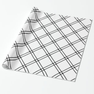 Svartvitt modernt plädmönster presentpapper