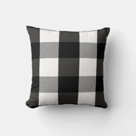 Svartvitt mönster för Lumberjackplädflanell Kudde