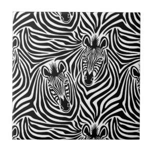 Svartvitt mönster för moderiktig zebra tryck kakelplatta