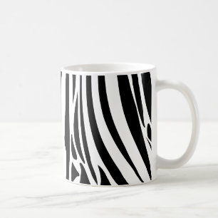 Svartvitt mönster för zebra ränderdjungel kaffemugg