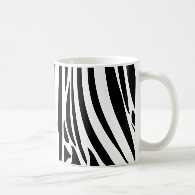 Svartvitt mönster för zebra ränderdjungel kaffemugg (Höger)