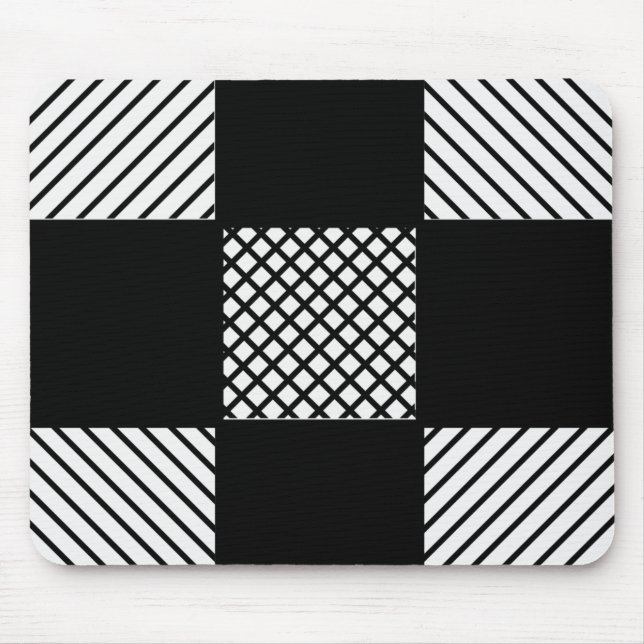Svartvitt mönster Mousepad Musmatta (Framsidan)
