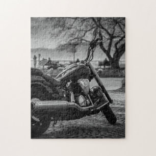 Svartvitt Motorbike. Pussel
