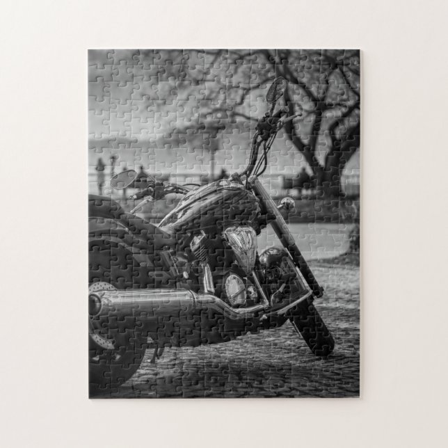 Svartvitt Motorbike. Pussel (Vertikal)