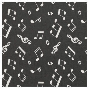 Svartvitt musik notermönster tyg