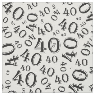 Svartvitt numrera mönster för typografi 40 tyg