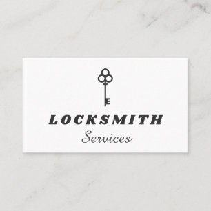 Svartvitt Nyckel Logotyp Locksmith-tjänst för Eleg Visitkort