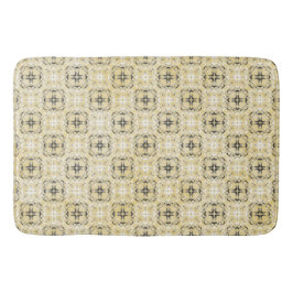 Svartvitt och Gult Kontrollerat Mönster Badrumsmatta