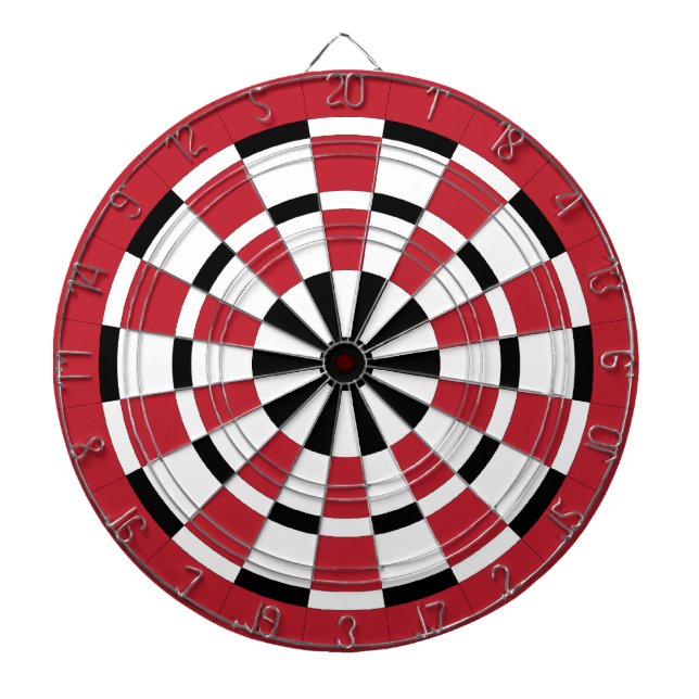 Svartvitt och rött Dartboard Darttavla (Framsidan)