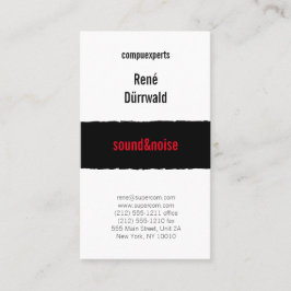 Svartvitt och rött visitkort