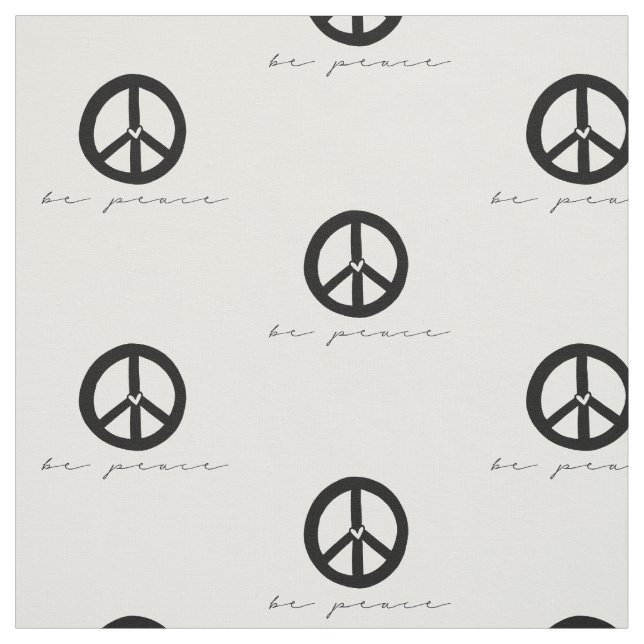 Svartvitt och vitt Fredstecken Tyg (Provkarta)