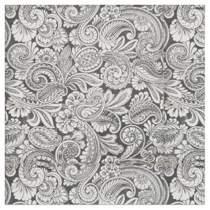 svartvitt paisley mönstertyg tyg