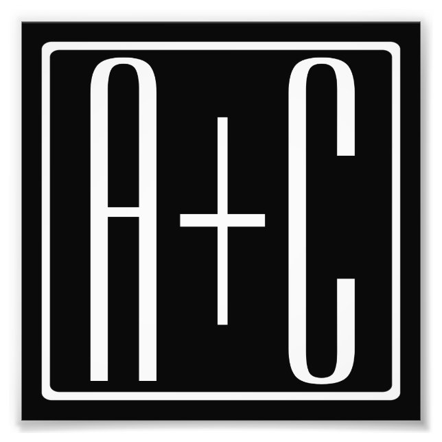 Svartvitt | PAR INITIALER Fototryck (Framsidan)