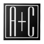 Svartvitt | PAR INITIALER Kakelplatta<br><div class="desc">Perfekt för ett dubbelt monogram eller till och med en logotyp.. Tack för ditt köp!</div>