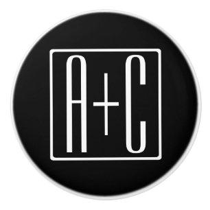 Svartvitt   PAR INITIALER Knopp