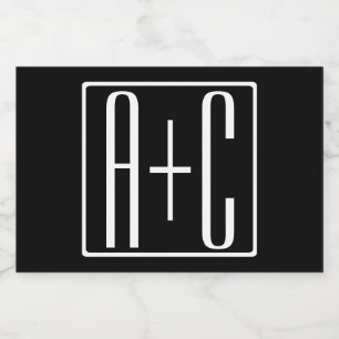 Svartvitt   PAR INITIALER Mat Etiketter