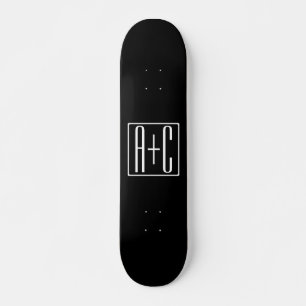 Svartvitt PAR INITIALER Mini Skateboard Bräda 18,5 Cm