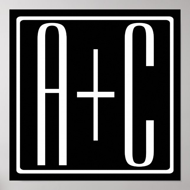 Svartvitt | PAR INITIALER Poster (Framsidan)