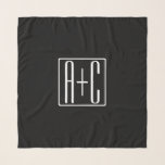 Svartvitt | PAR INITIALER Sjal<br><div class="desc">Perfekt för ett dubbelt monogram eller till och med en logotyp.. Tack för ditt köp!</div>
