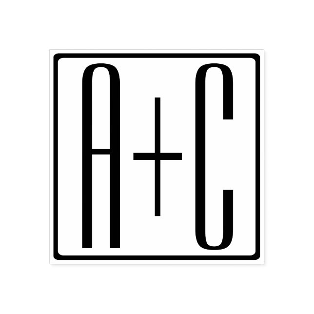 Svartvitt | PAR INITIALER Stämpel (Tryck)