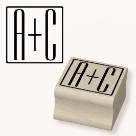 Svartvitt | PAR INITIALER Stämpel