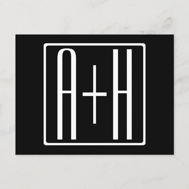 Svartvitt | PAR INITIALER Vykort (Framsida)