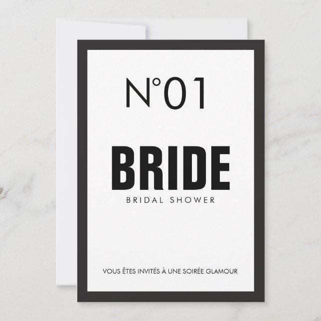 Svartvitt PARIS-tema MÖHIPPA Party Inbjudningar (Baksida)