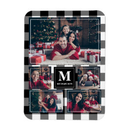 Svartvitt Play 5-foto med Monogram Magnet