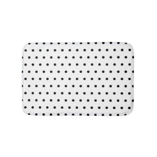Svartvitt polka dotsmönster badrumsmatta