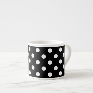 Svartvitt polka dotsmönster espressomugg