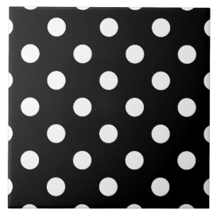 Svartvitt polka dotsmönster kakelplatta