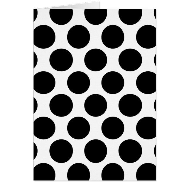 Svartvitt Polkadot mönster Hälsningskort (Framsidan)