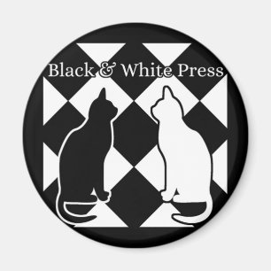 Svartvitt Press Cats Magnet