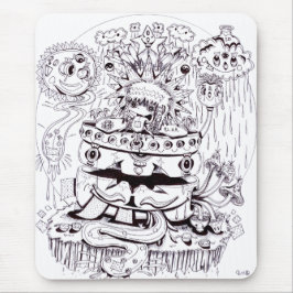 Svartvitt Psychedelic Musmatta