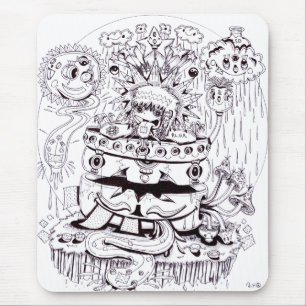 Svartvitt Psychedelic Musmatta