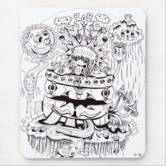 Svartvitt Psychedelic Musmatta