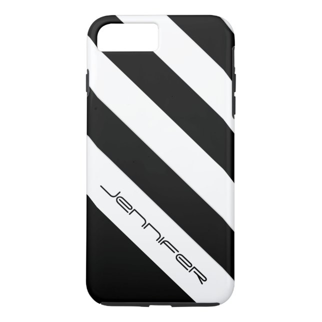 Svartvitt Rand, minimalistiskt, Namn, Case-Mate iPhone Skal (Baksida)