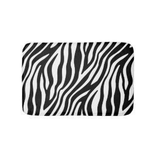 Svartvitt randmönster för zebra tryck badrumsmatta