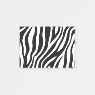 Svartvitt randmönster för zebra tryck post-it block